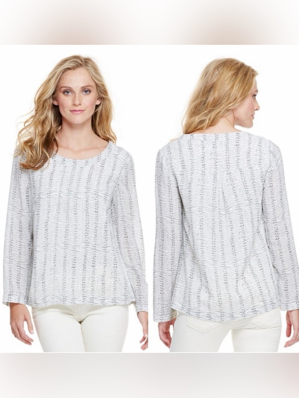Vineyard Vines Fern Print Ladder Lace Silk Blend Long Sleeve Lined Blouse SZ 6